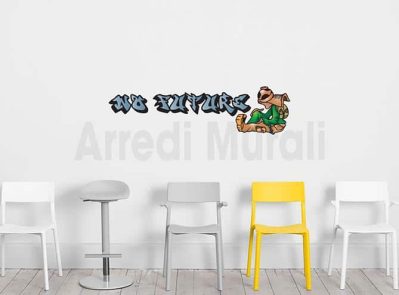 adesivi murali graffito con scritte