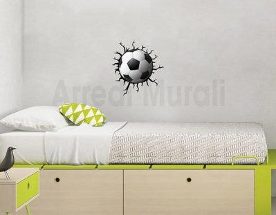 stickers calcio cameretta bimbo decorazione trompe l'oeil