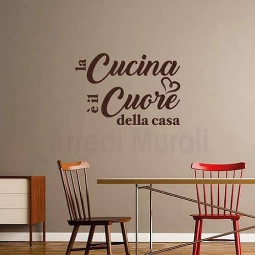 Adesivi murali frase cucina vino arredo