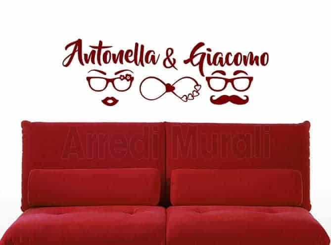 adesivi murali moderni per camera da letto nomi personalizzati