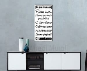 quadro con frase, scritte con stampa su tela per decori parete