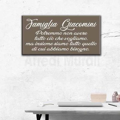 quadro famiglia personalizzato con cognome e frase