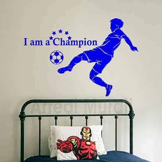 Adesivo murale calcio personalizzato ragazzo/ragazza giocatore