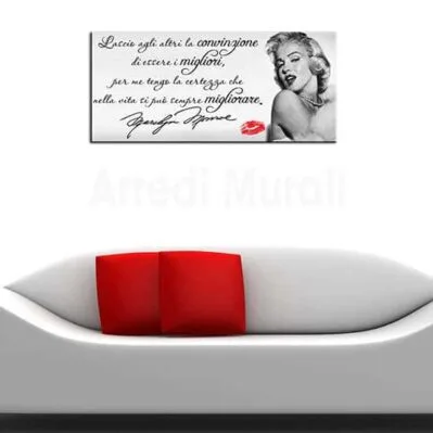 Quadro moderno volto e citazione Marilyn Monroe