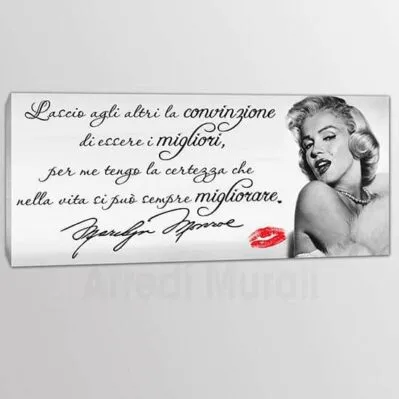 quadro moderno frase marilyn monroe stampa su tela
