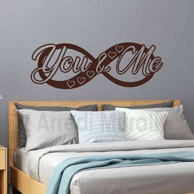stickers da parete infinito con scritta adesiva you and me per la camera da letto
