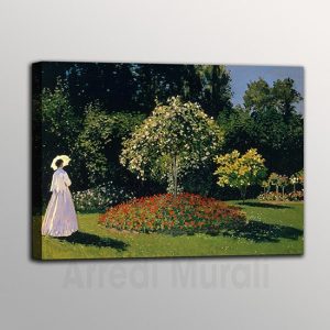 quadro moderno Monet riproduzione de la Signora in giardino a sainte adresse