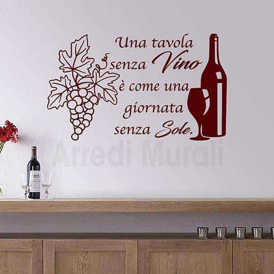 Adesivi da parete frase vino bordeaux