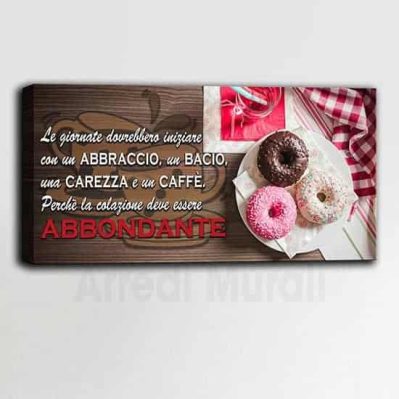 Quadro con frase colazione per arredo cucina stampa su tela