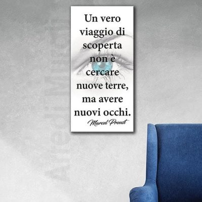 Quadro verticale con scritte citazione Proust