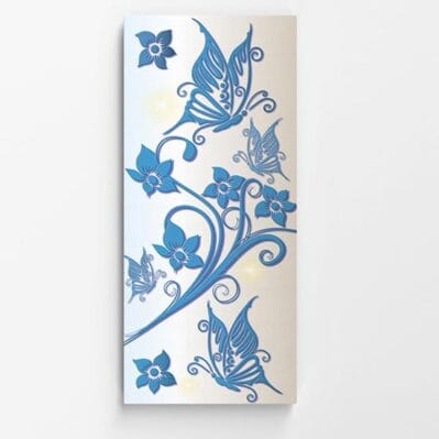 quadro moderno fiori farfalle su tela