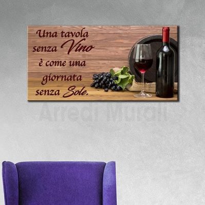 Quadro moderno frase vino
