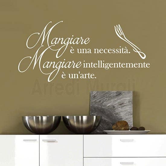 Targa In Metallo "Mangia Mangia" Per Cucina - 15,2x40,6 Cm - Decorazione Murale Italiana Per Sala Da Pranzo