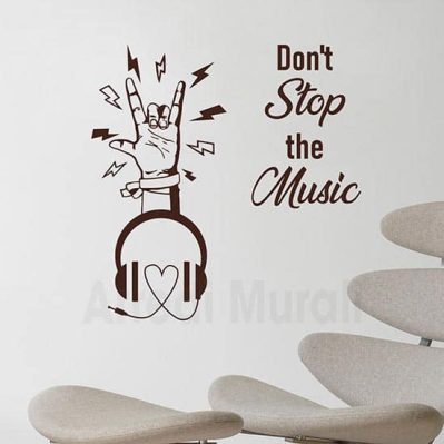 Decorazioni murali musica in adesivi murali marrone
