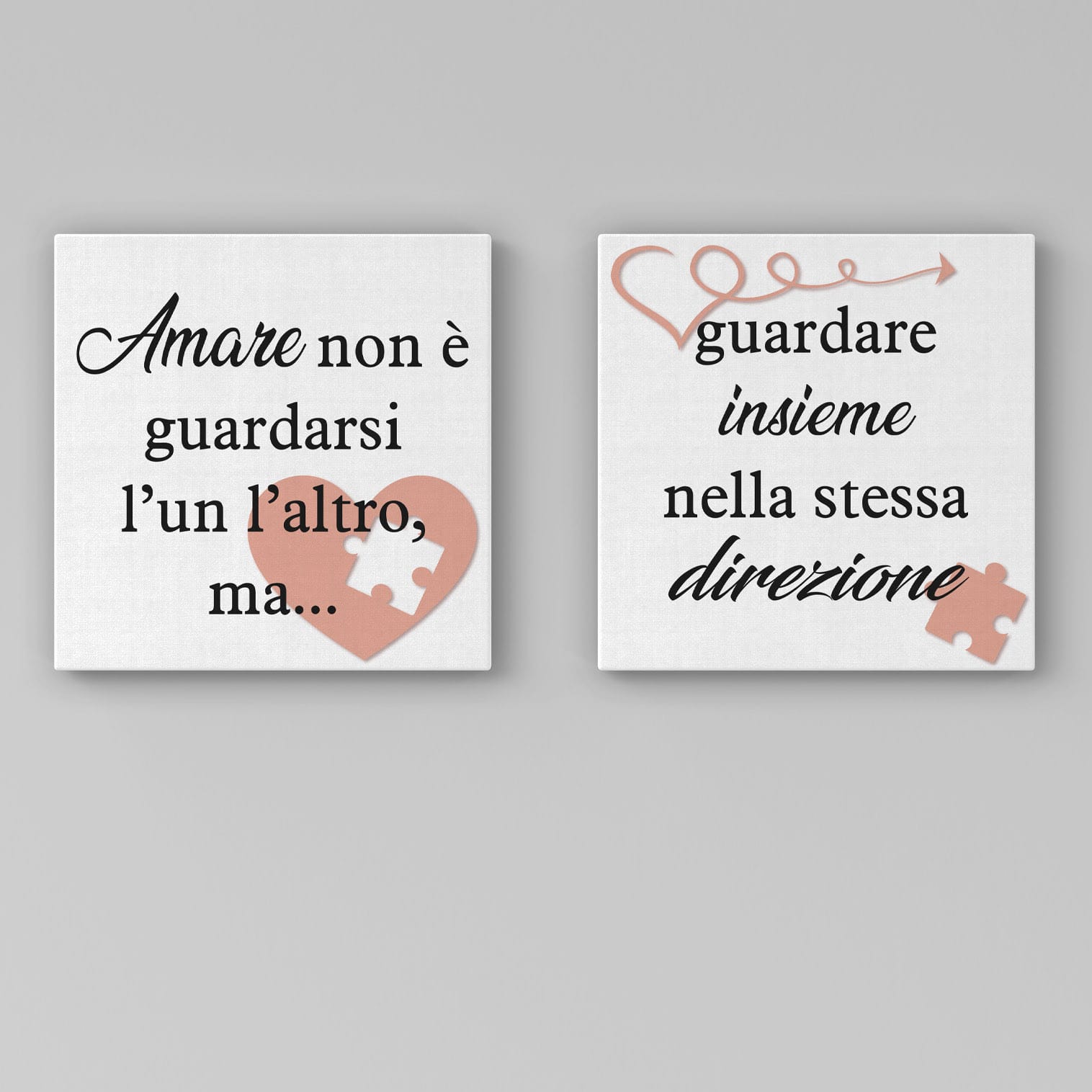 Quadri moderni amore con frase di Exupéry su tela, decorazione romantica per la camera da letto.