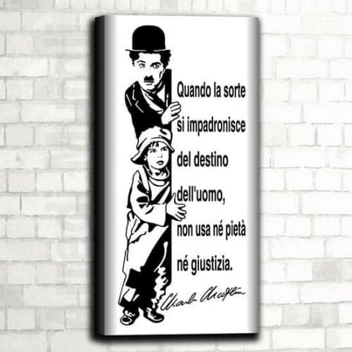 Quadro Charlie Chaplin moderno e con stampa su tela