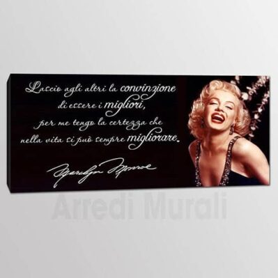 Quadro frase Marilyn Monroe con citazione e volto