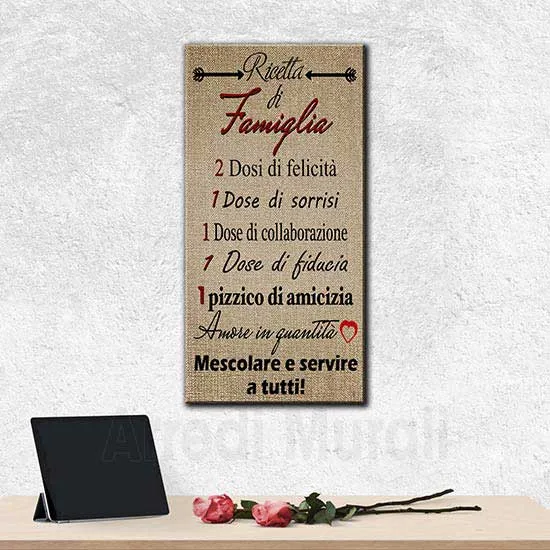 EVXID Poster Su Tela Con Frase Sulla Famiglia – 30,5x38,1 Cm – Stampa Da Parete Pronta Da Appendere – Regalo Significativo