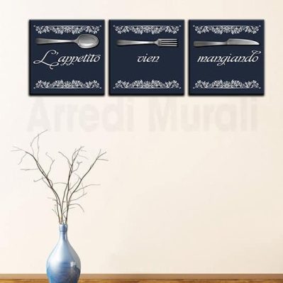 Quadretti cucina 3 tele con frase