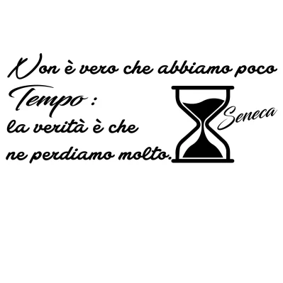 adesivi murali frase sul tempo citazione di Seneca