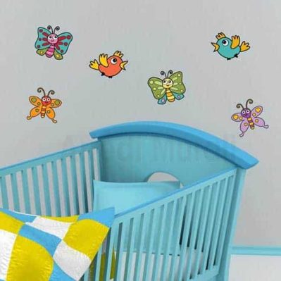 Adesivi murali bambini con farfalle colorate adesive per la cameretta
