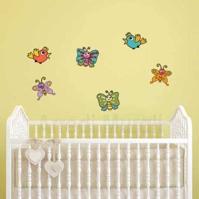 Adesivi murali bambini con farfalle colorate