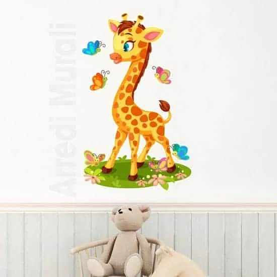 Adesivo da parete con giraffe, autoadesivo, per finestra, cameretta dei
