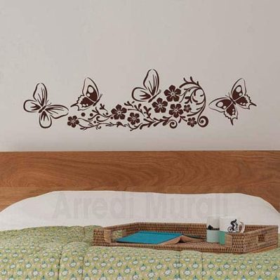 WandSticker4U®- Adesivi murali fiori neri DENTE di LEONE grandi