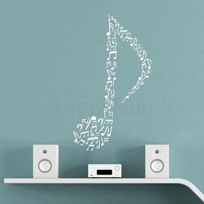 Adesivi da parete note musicali, decorazioni adesive murali