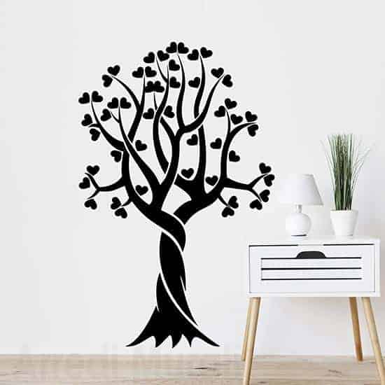 INDIGOS UG Adesivo Murale Palme - 80x52 Cm, Nero - Decorazione Parete Per Soggiorno, Camera Bambini, Ufficio
