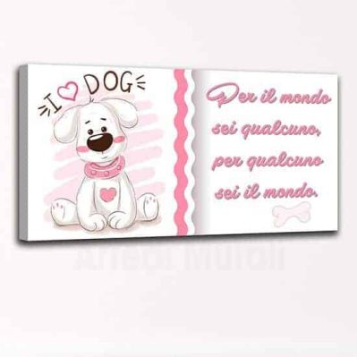 Quadro cane con frase per bambini