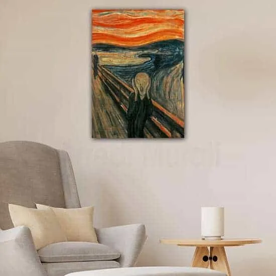 Tableau Sur Toile Le Cri De Munch – Taille Au Choix – Quadro Canvas Multicolore