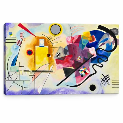 Quadro Kandinsky Giallo Rosso Blu su tela 80x50 cm.