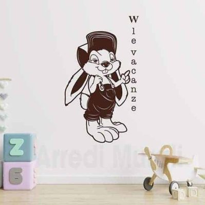 disegno coniglietto in adesivi murali colore marrone