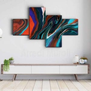 Quadri astratti quattro tele per decorare le pareti