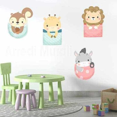 Adesivi per decorare la cameretta dei bambini, stickers murali