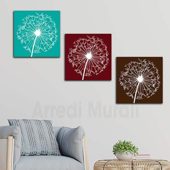 quadretti floreali con soffioni tris completo