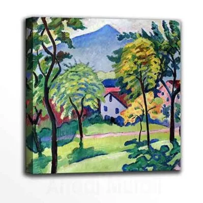Tableau Toile 'Paesaggio In Hammamet' De Macke - Reproduction Sur Toile Encadrée, Fabrication Artisanale Italienne