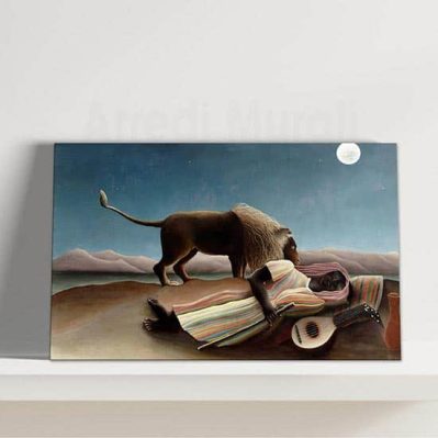 Quadro La zingara addormentata di Rousseau, stampa su tela