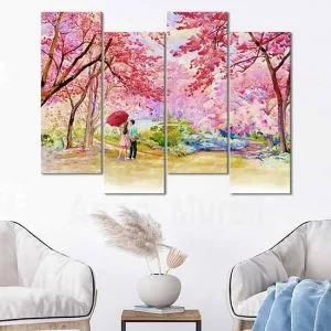 Dipinto su tela Immagine di arte della parete Rosa rosa rossa Fiore foglie Stampa poster Soggiorno Camera da letto Ufficio Modern Home Decor 40x60cmx2 Frameless