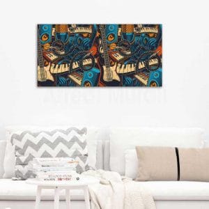 quadro moderno stampa su tela di strumenti musicali in arte digitale