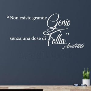 Frase adesiva citazione Aristotele bianco