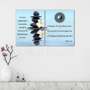 Quadri moderni con frase Zen, stampe su tela