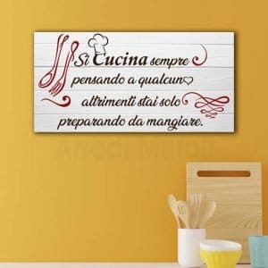 quadro su tela per cucina moderna o shabby con frase