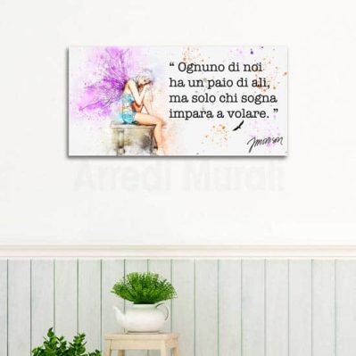 Quadro su tela con frase di Morrison, decorazione da parete