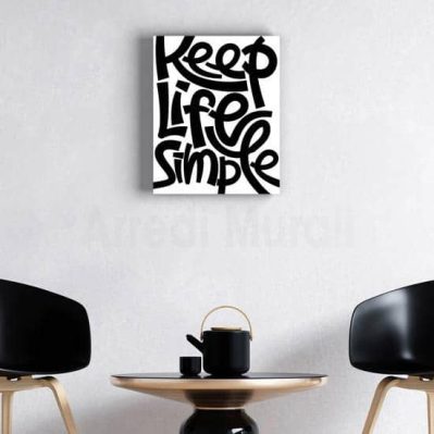 quadro su tela moderno scritta nera sfondo bianco