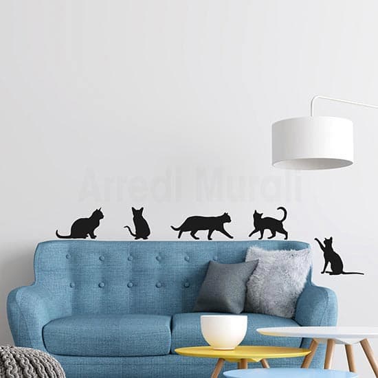 SEWOART Adesivi Murali Gatto Fluorescenti 8 Pezzi | Decalcomanie Luminose Per Camera Da Letto Bambini