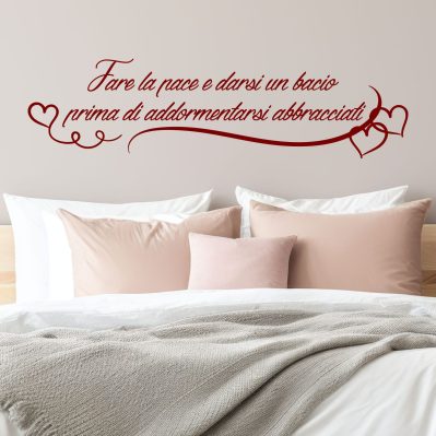 Frase adesiva testata letto, adesivi da parete decorativi WS1874