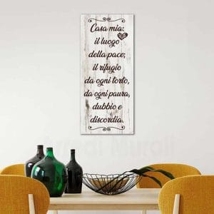 Quadro su tela shabby con frase arredo pareti