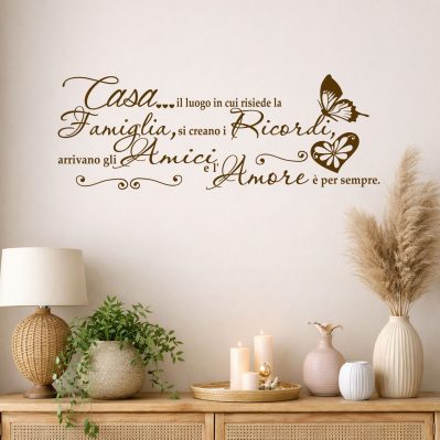 Scritte adesive murali frase casa decorazioni da parete WS1481